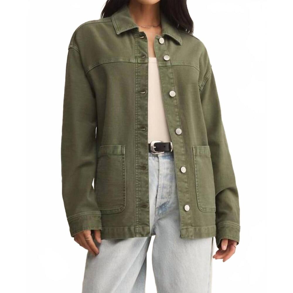 NEW Z SUPPLY on the road twill jacket in hunter green